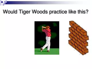 Would Tiger Woods practice like this?