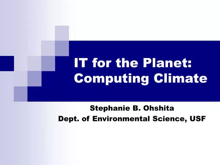 it for the planet computing climate