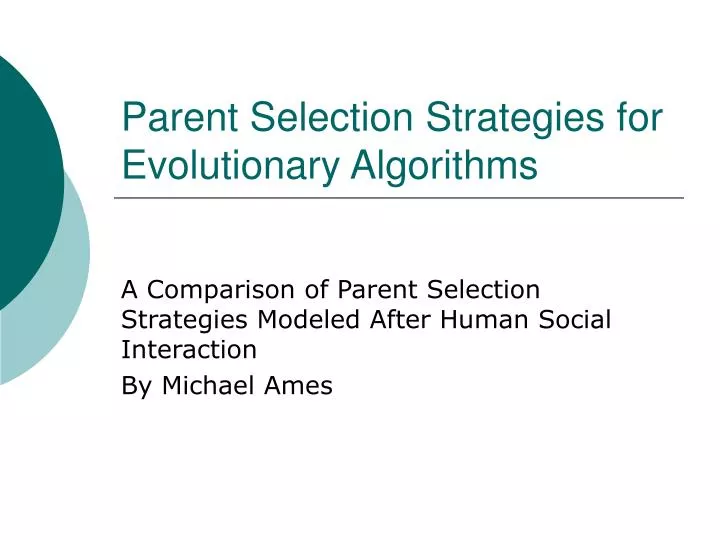 parent selection strategies for evolutionary algorithms