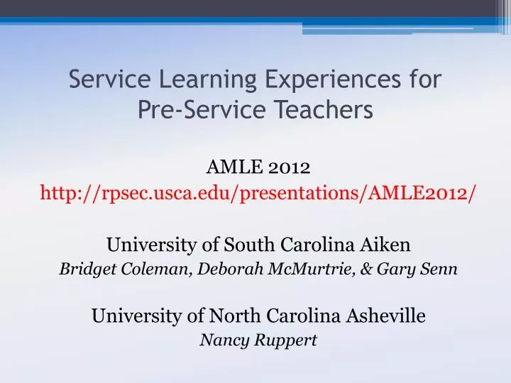 service learning experiences for pre service teachers