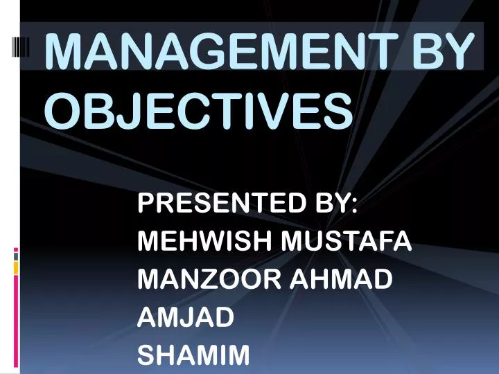 management by objectives