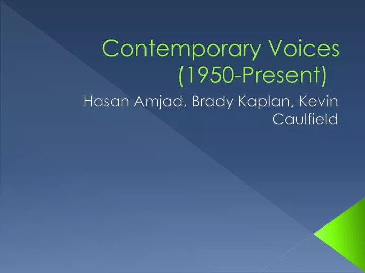 contemporary voices 1950 present