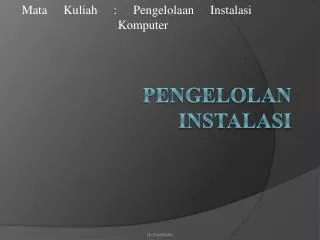 pengelolan instalasi