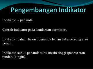 pengembangan indikator