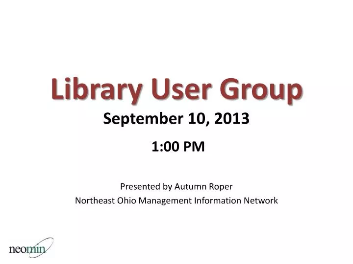 library user group september 10 2013