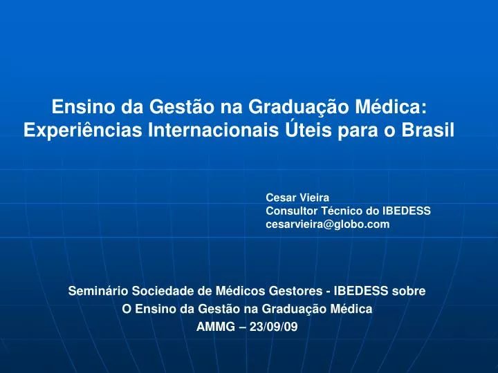 ensino da gest o na gradua o m dica experi ncias internacionais teis para o brasil