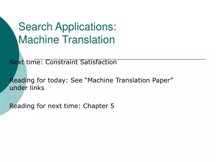 search applications machine translation