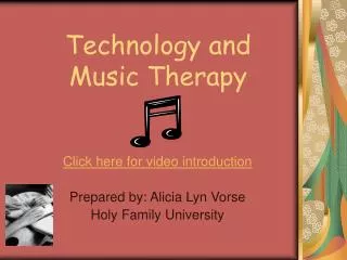 Technology and Music Therapy