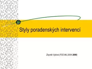 styly poradensk ch intervenc
