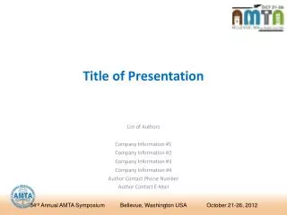 Title of Presentation