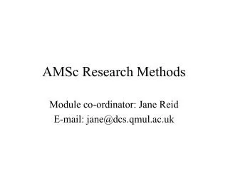 AMSc Research Methods