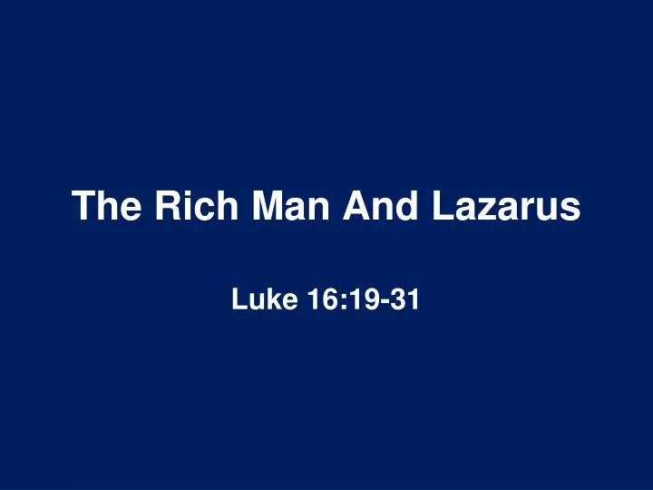 the rich man and lazarus