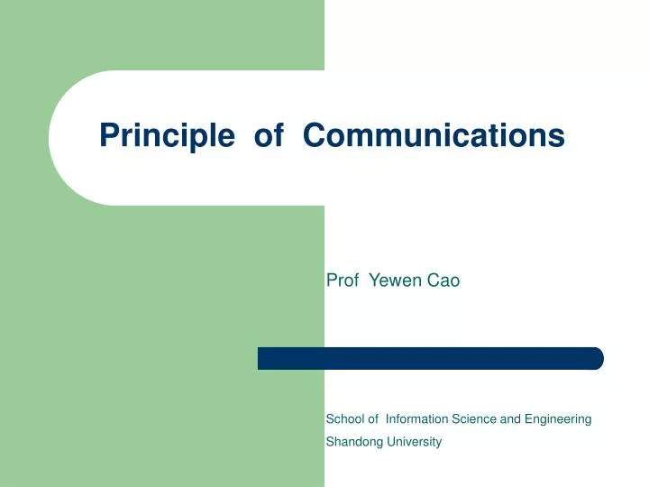 principle of communications