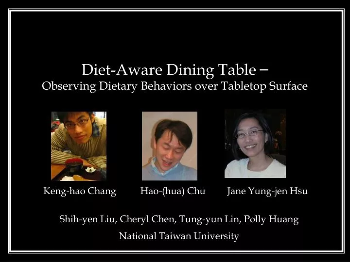 diet aware dining table observing dietary behaviors over tabletop surface