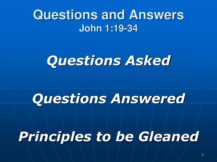questions and answers john 1 19 34