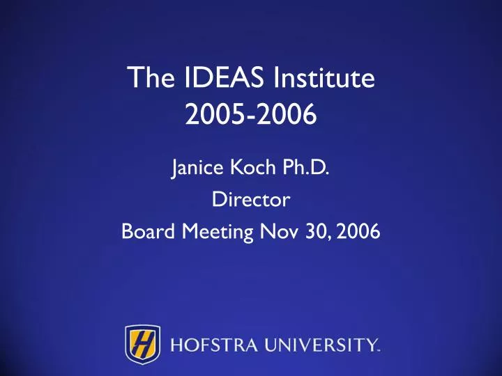 the ideas institute 2005 2006