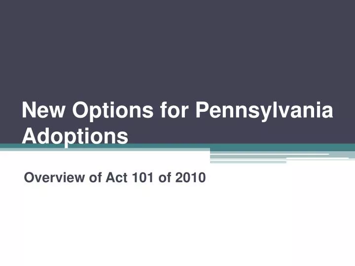 new options for pennsylvania adoptions