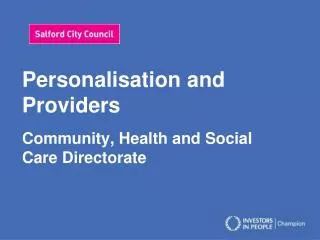 Community, Health and Social Care Directorate