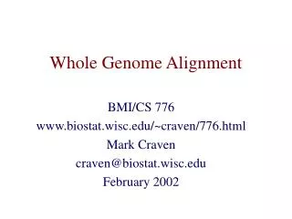Whole Genome Alignment