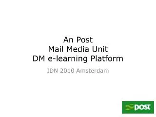 An Post Mail Media Unit DM e-learning Platform