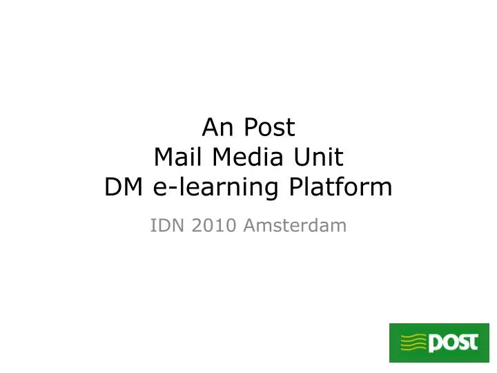 an post mail media unit dm e learning platform