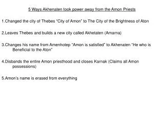 5 Ways Akhenaten took power away from the Amon Priests