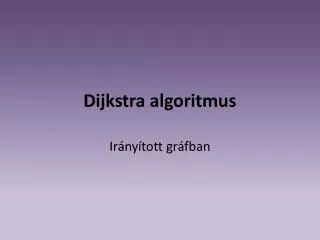 dijkstra algoritmus