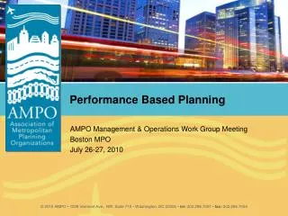 Performance Based Planning