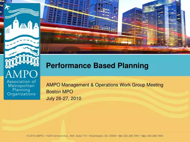 performance based planning