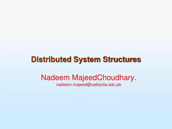 distributed system structures
