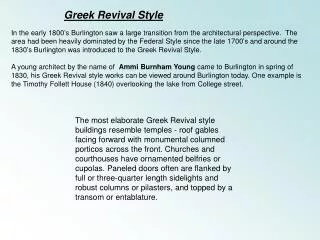 Greek Revival Style