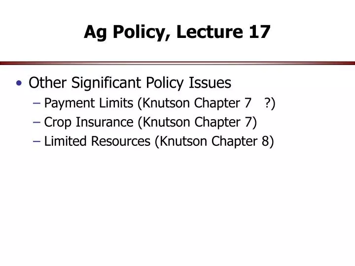 ag policy lecture 17