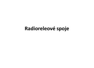 radioreleov spoje