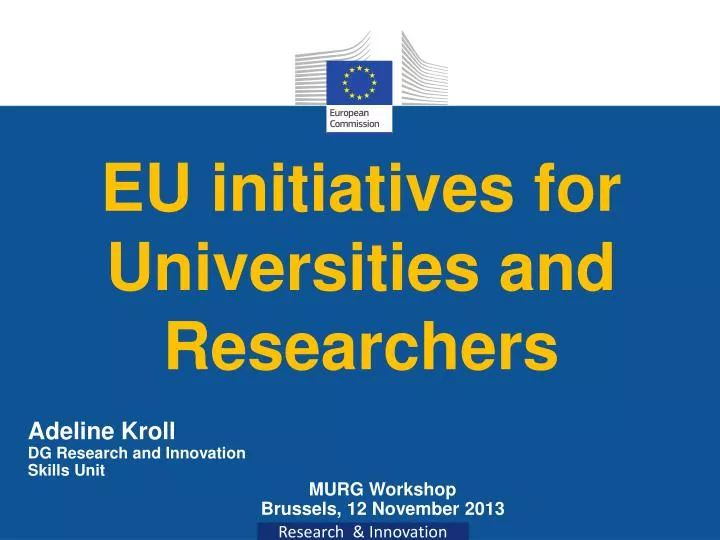 eu initiatives for universities and researchers