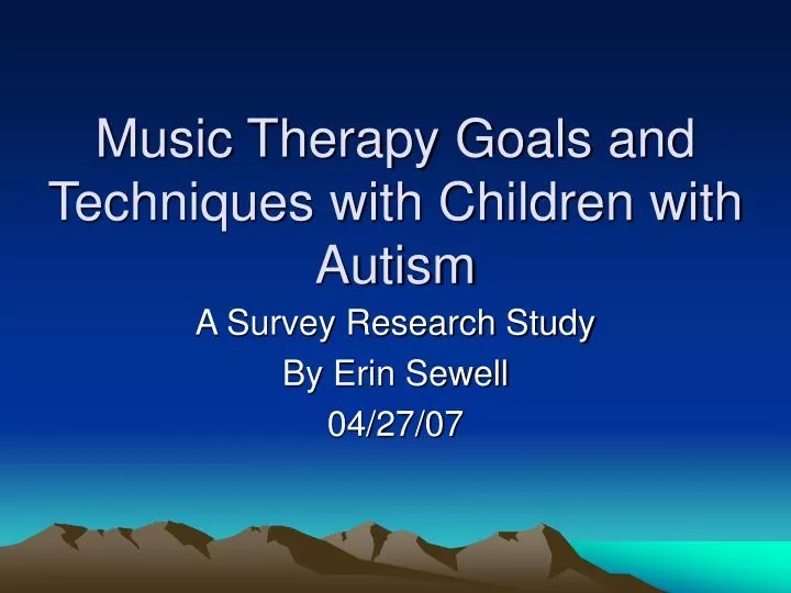 music therapy goals and techniques with children with autism