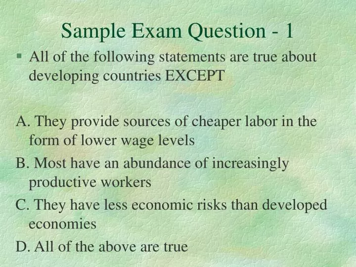 sample exam question 1
