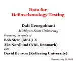 Helioseismology Simulations: Analysis and Results from MSU and NBI Collaborations - slide 1