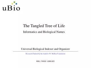 Universal Biological Indexer and Organizer