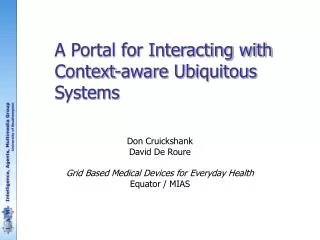 A Portal for Interacting with Context-aware Ubiquitous Systems