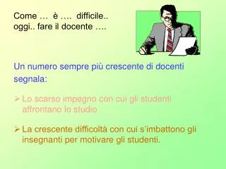 come difficile oggi fare il docente