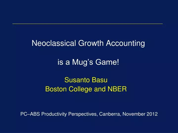 neoclassical growth accounting is a mug s game