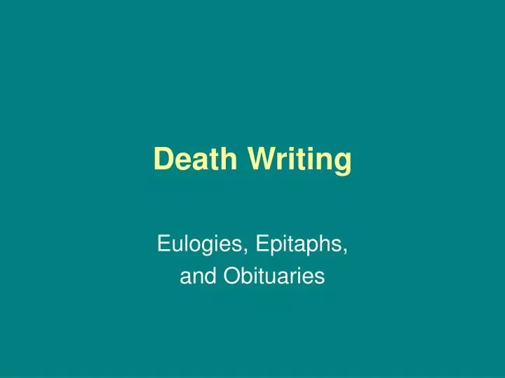 death writing
