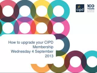 How to upgrade your CIPD Membership Wednesday 4 September 2013