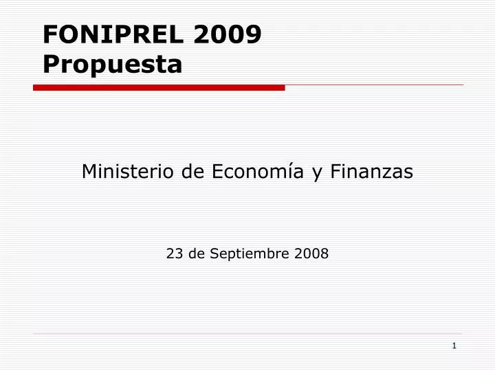 foniprel 2009 propuesta