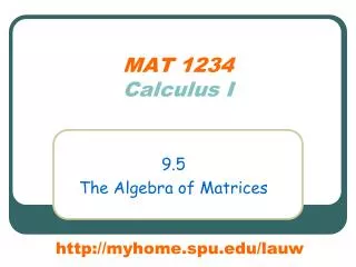 MAT 1234 Calculus I