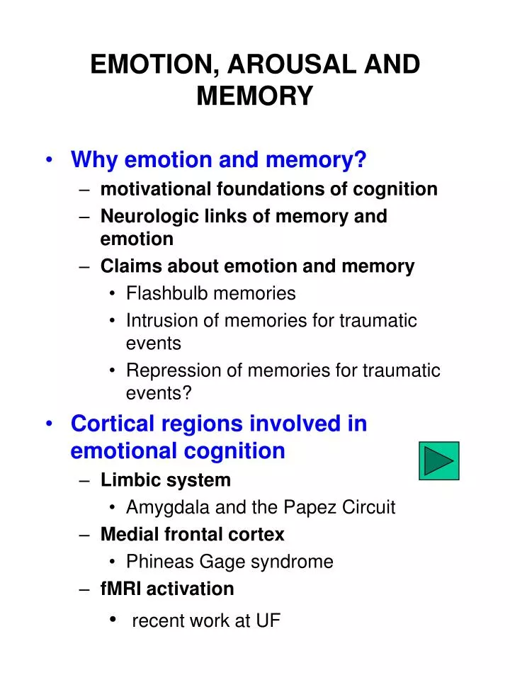 emotion arousal and memory
