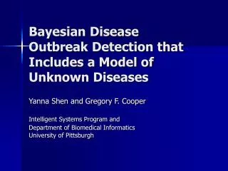 Bayesian Disease Outbreak Detection that Includes a Model of Unknown Diseases