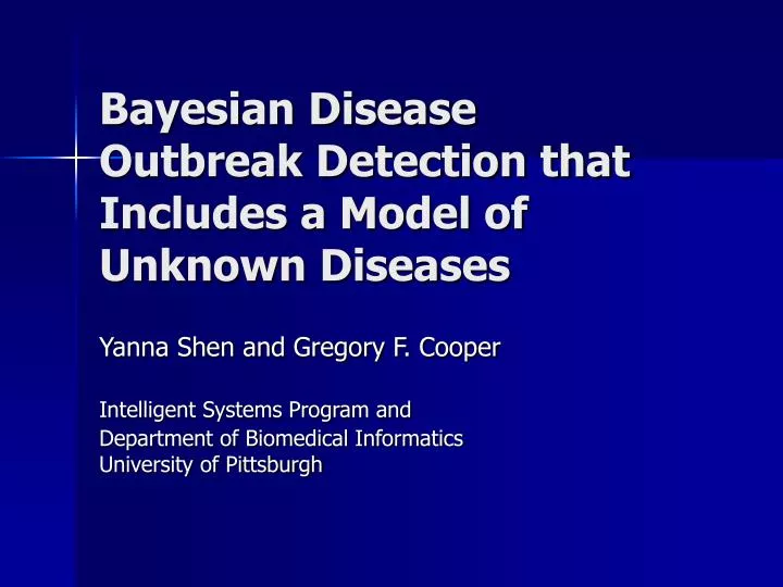 bayesian disease outbreak detection that includes a model of unknown diseases