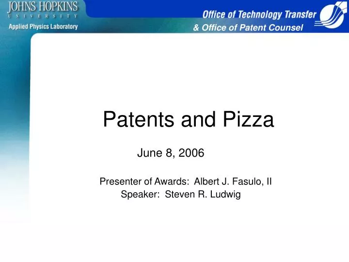 patents and pizza june 8 2006