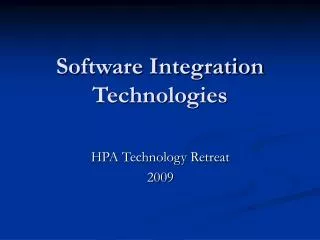 Software Integration Technologies